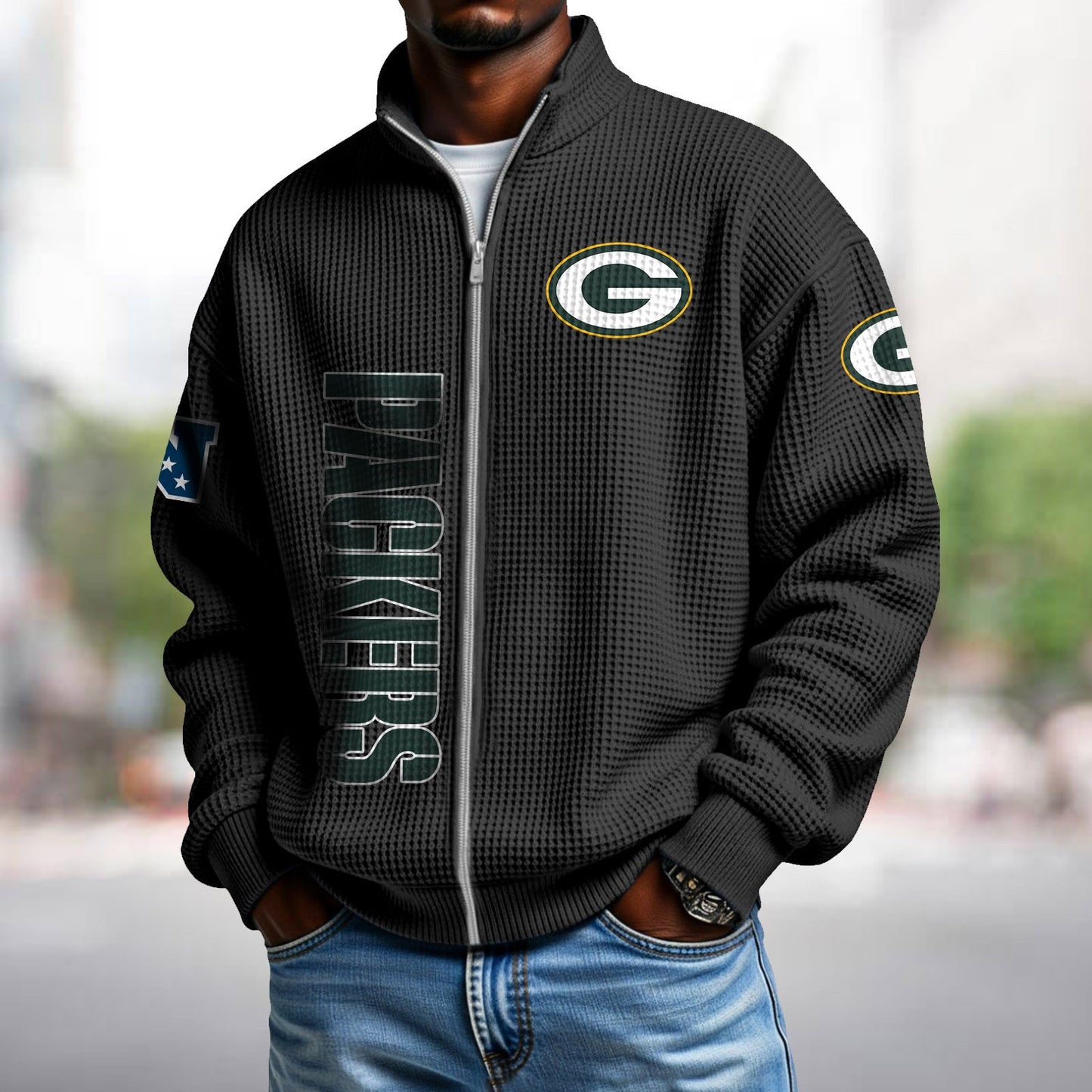 GB x NFL Waffle Zip-Up Sweatshirt DATND TANTD