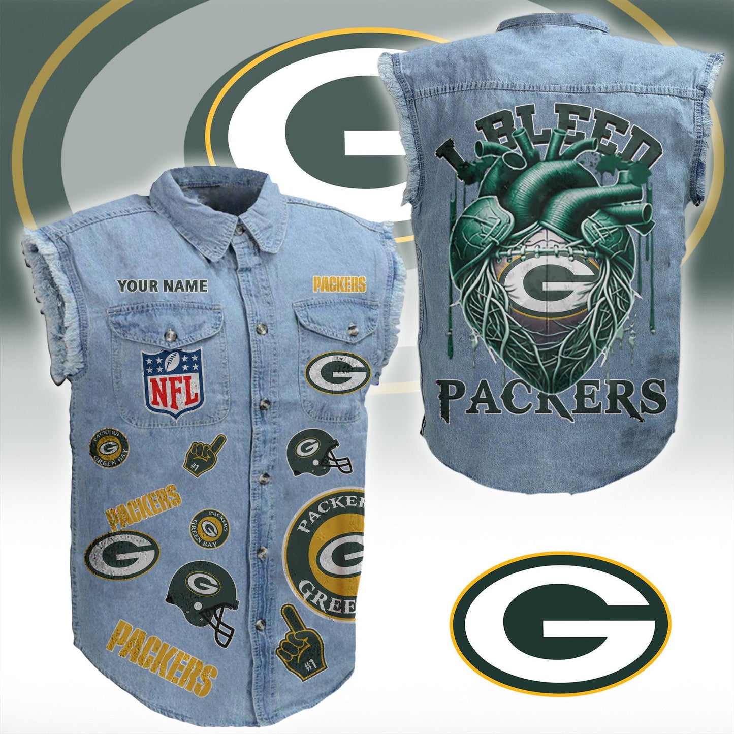 GBP NFL Personalize Sleeveless Denim Jacket For Fan DDT CTND