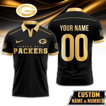 GBP Premium NFL Black And Gold Custom Polo DDT CTND