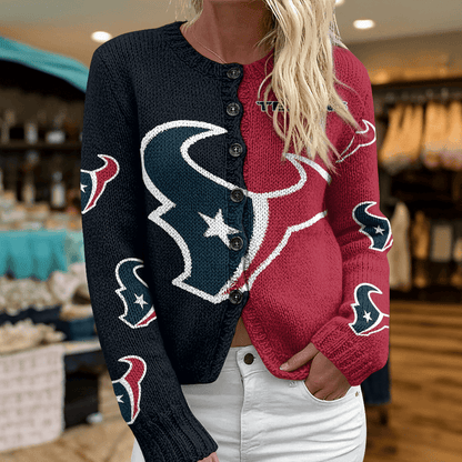 HOU x NFL Cardigan Sweatshirt With Button v1  DatND DVT