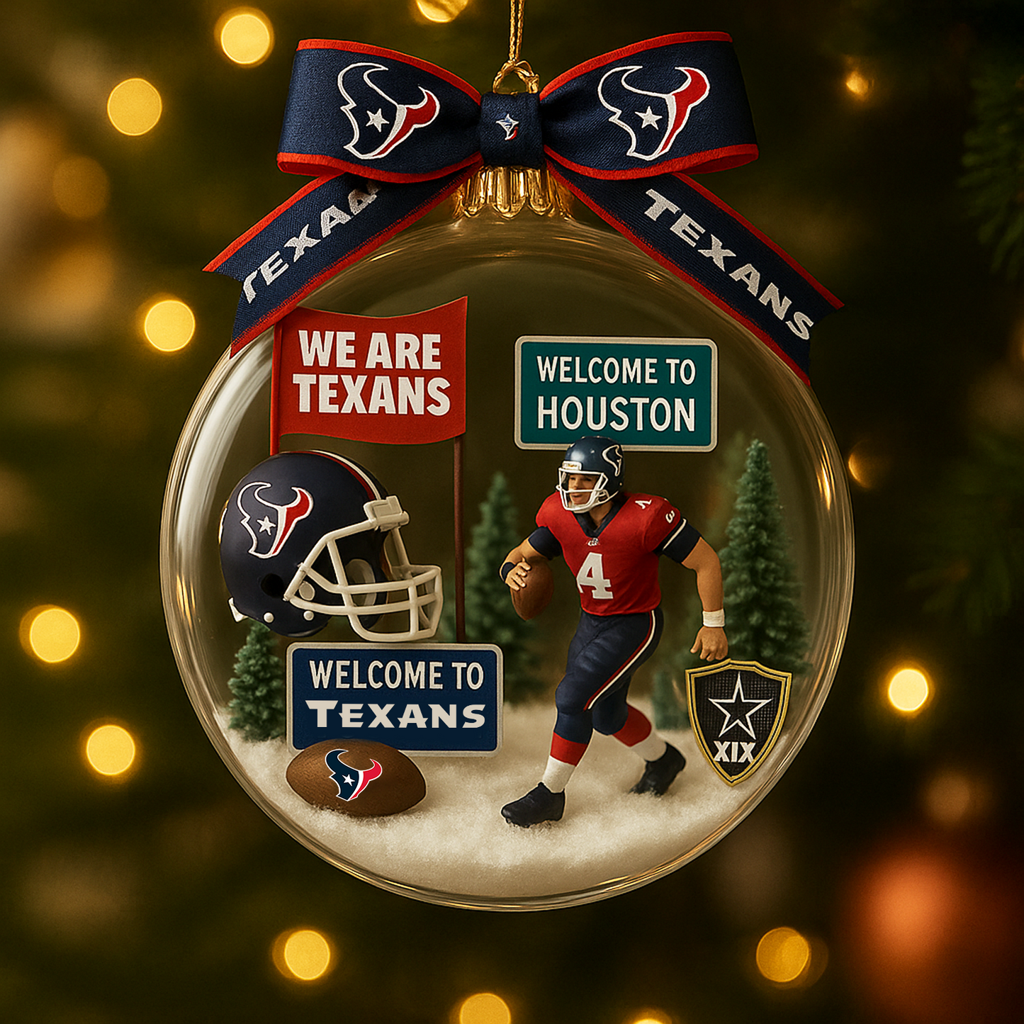 HOU x NFL Commemorative Christmas Ornament DatND DVT