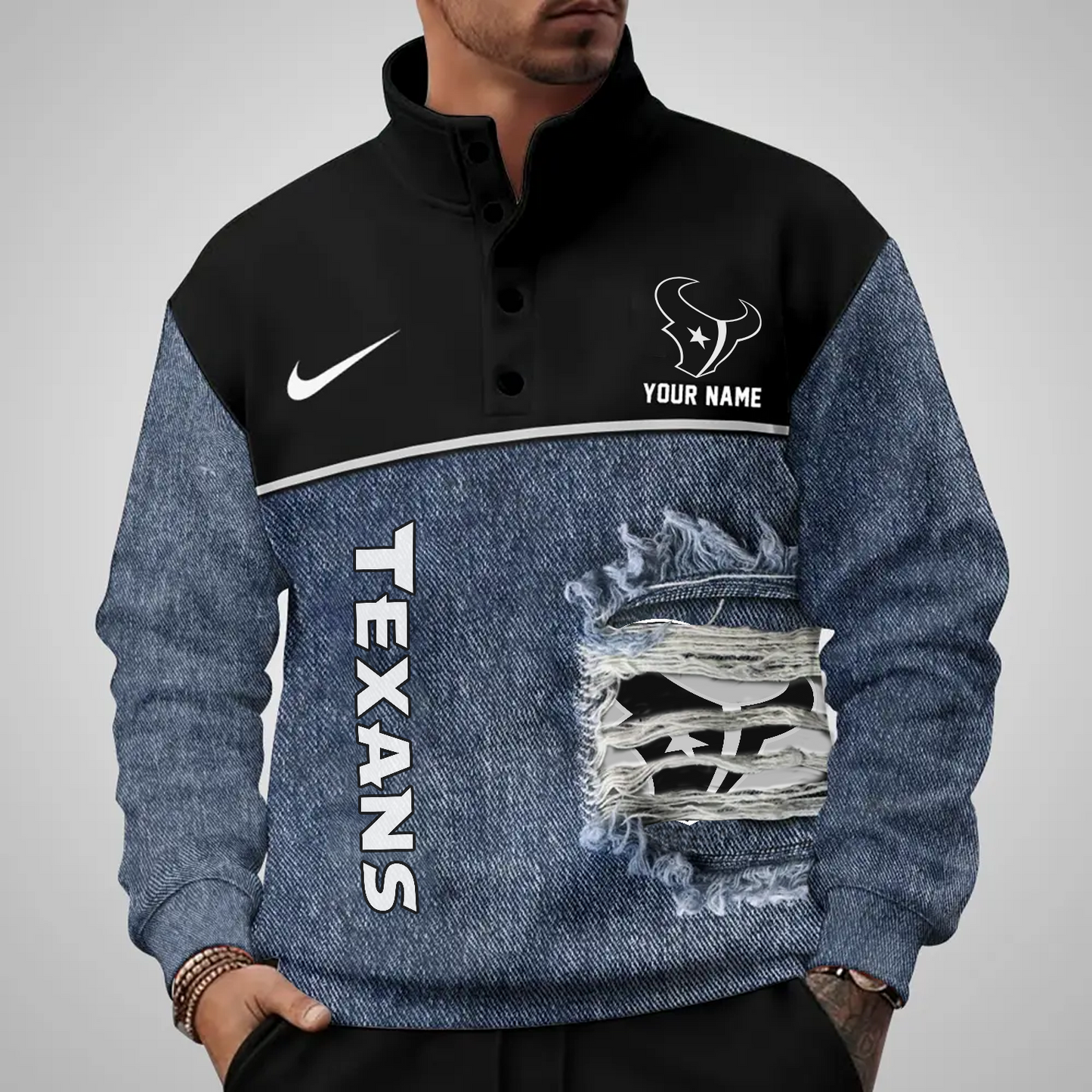 HOU x NFL Half Button Sweatshirt DatND DVT