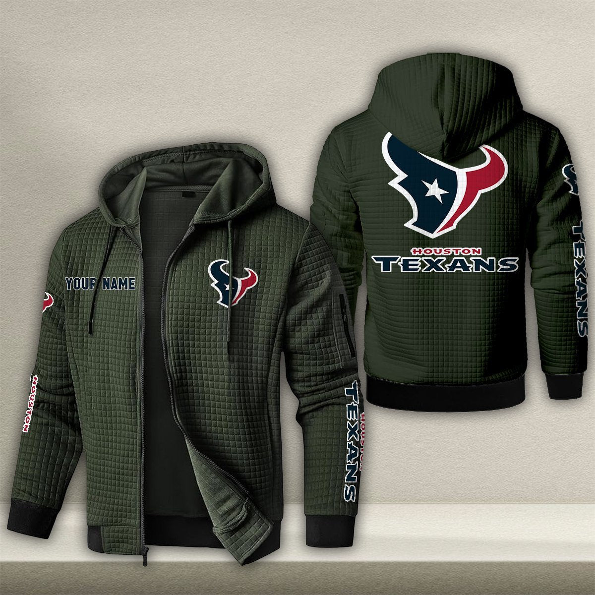 HOU x NFL Quilted Zip Hoodie DatND DVT