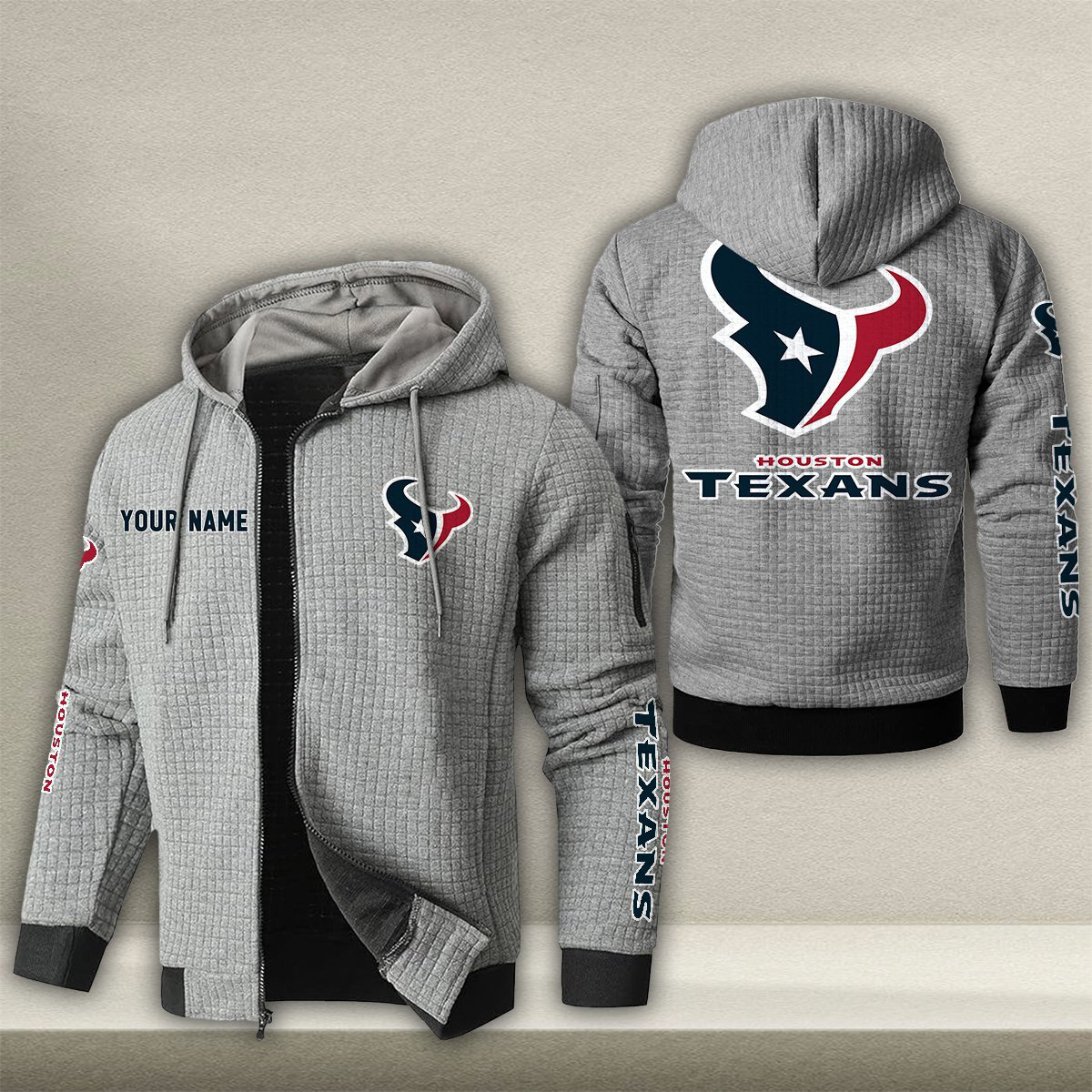 HOU x NFL Quilted Zip Hoodie DatND DVT