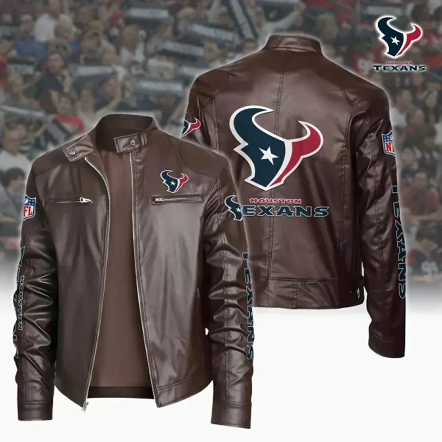 HOU x NFL Sport Leather Jacket DATND TANTD