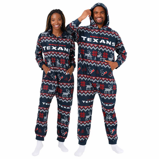 HOU x NFL Ugly Pattern One Piece Pajamas DATND TANTD