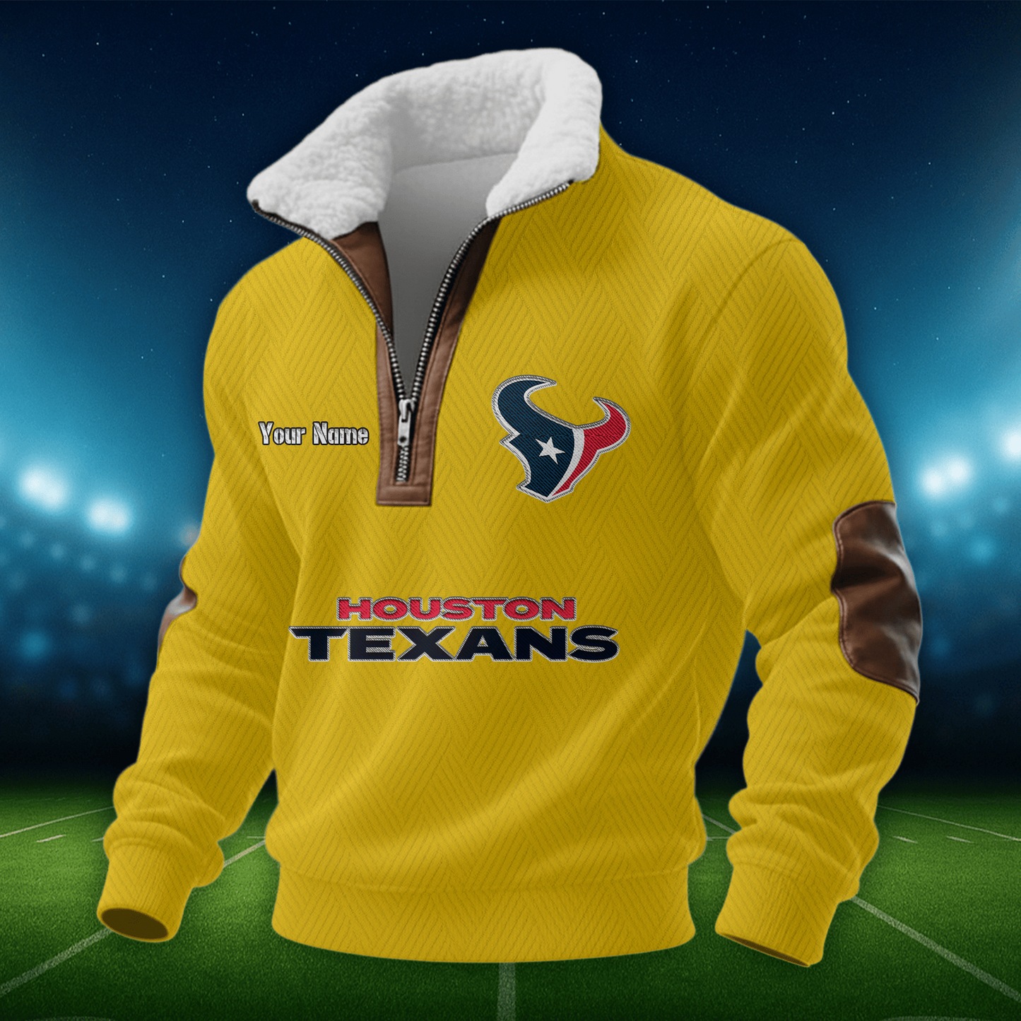 HT NFL Men Fur Collar Sweatshirt DDT CTND