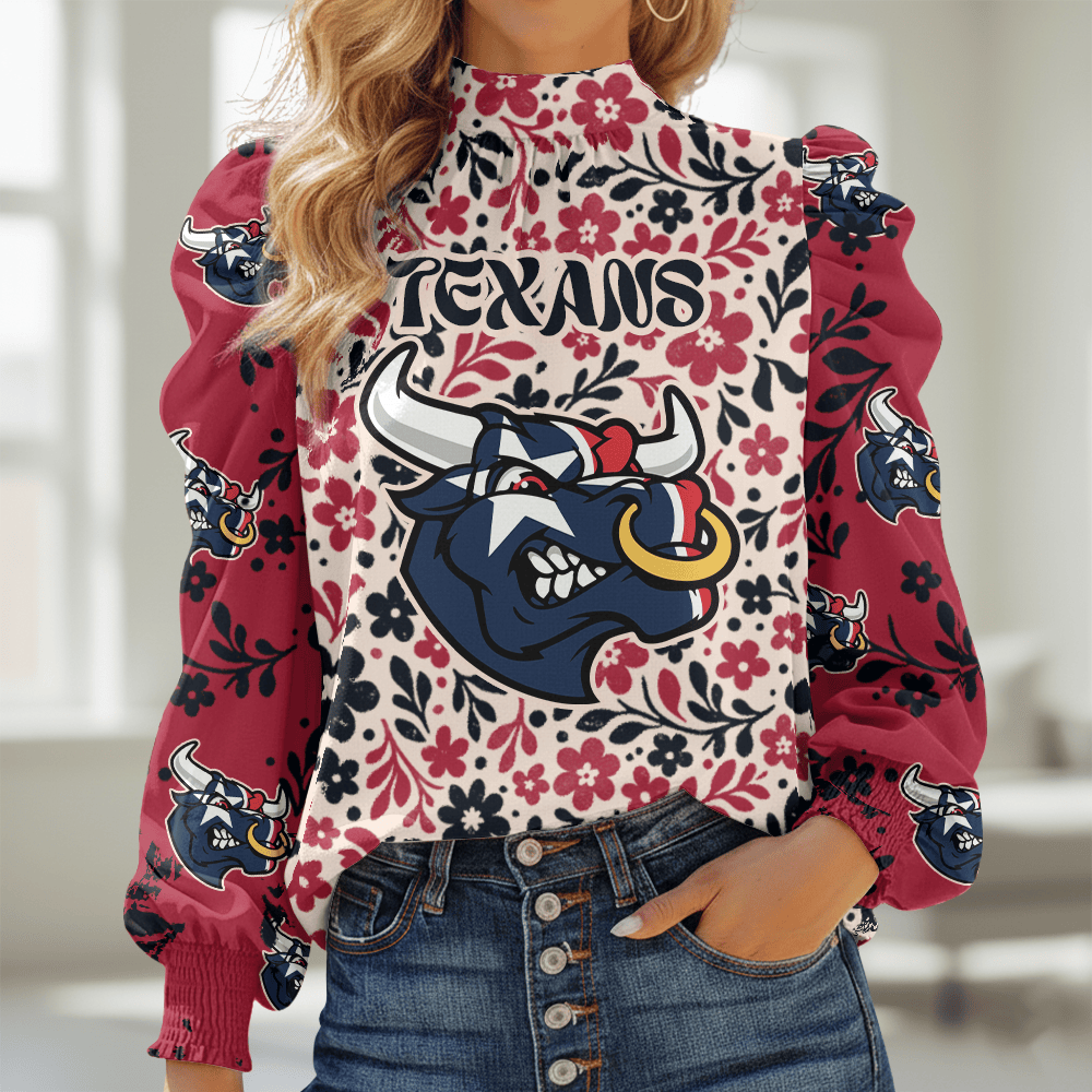 HT NFL Women Puff Sleeve Blouse DDT NTL