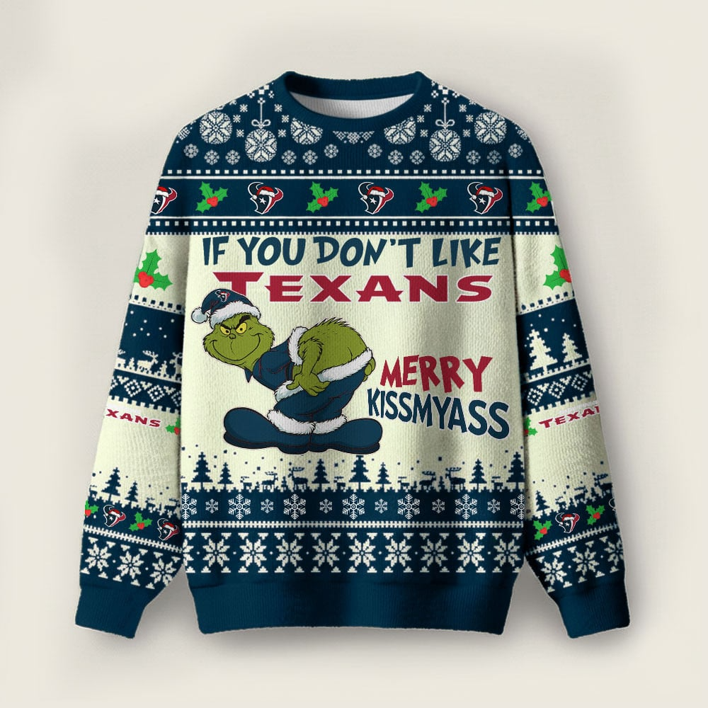 HT Premium NFL Merry Kissmyass Ugly Sweater DDT CTND