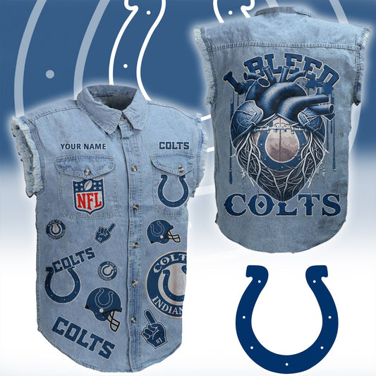 IC NFL Personalize Sleeveless Denim Jacket For Fan DDT CTND
