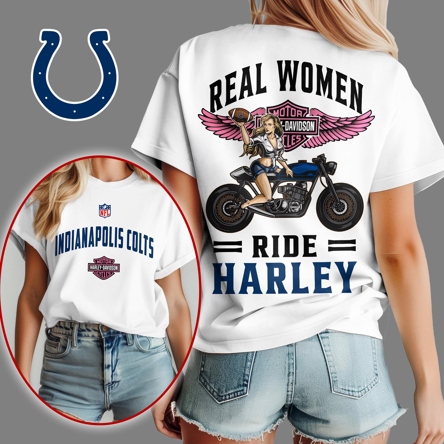 IC Premium NFL Real Women Ride Harley 3D Shirt DDT CTND