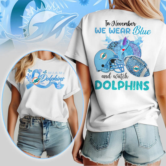 IN NOVEMBER WE WEAR BLUE AND WATCH MIA SHIRT NDT NHM