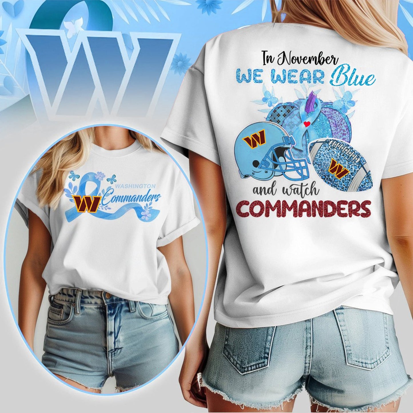 IN NOVEMBER WE WEAR BLUE AND WATCH WAS SHIRT NDT NHM