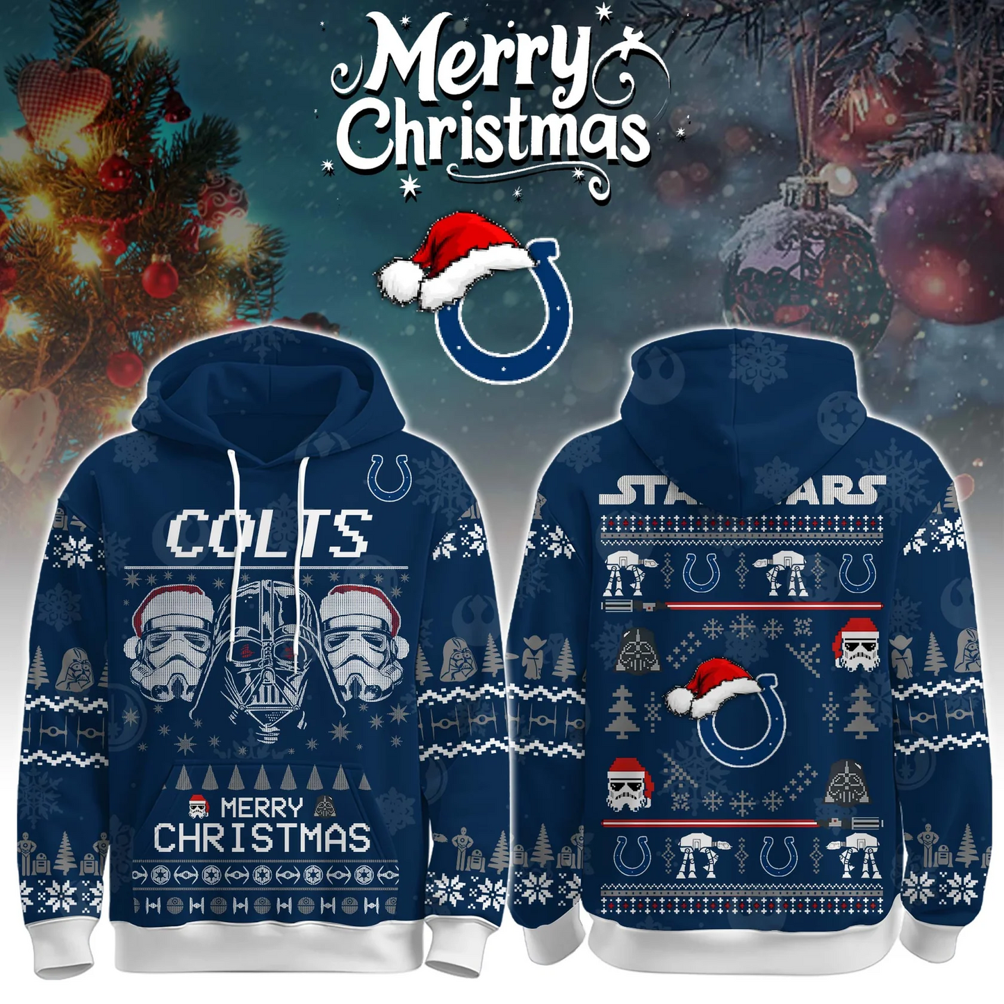 IND x NFL Unisex Merry Christmas The Force Edition Hoodie DATND TANTD