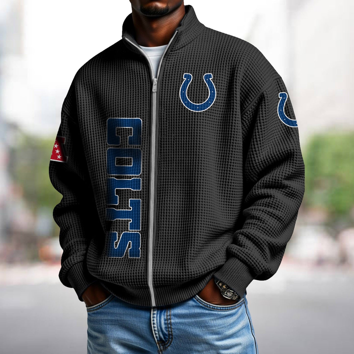 IND x NFL Waffle Zip-Up Sweatshirt DATND TANTD