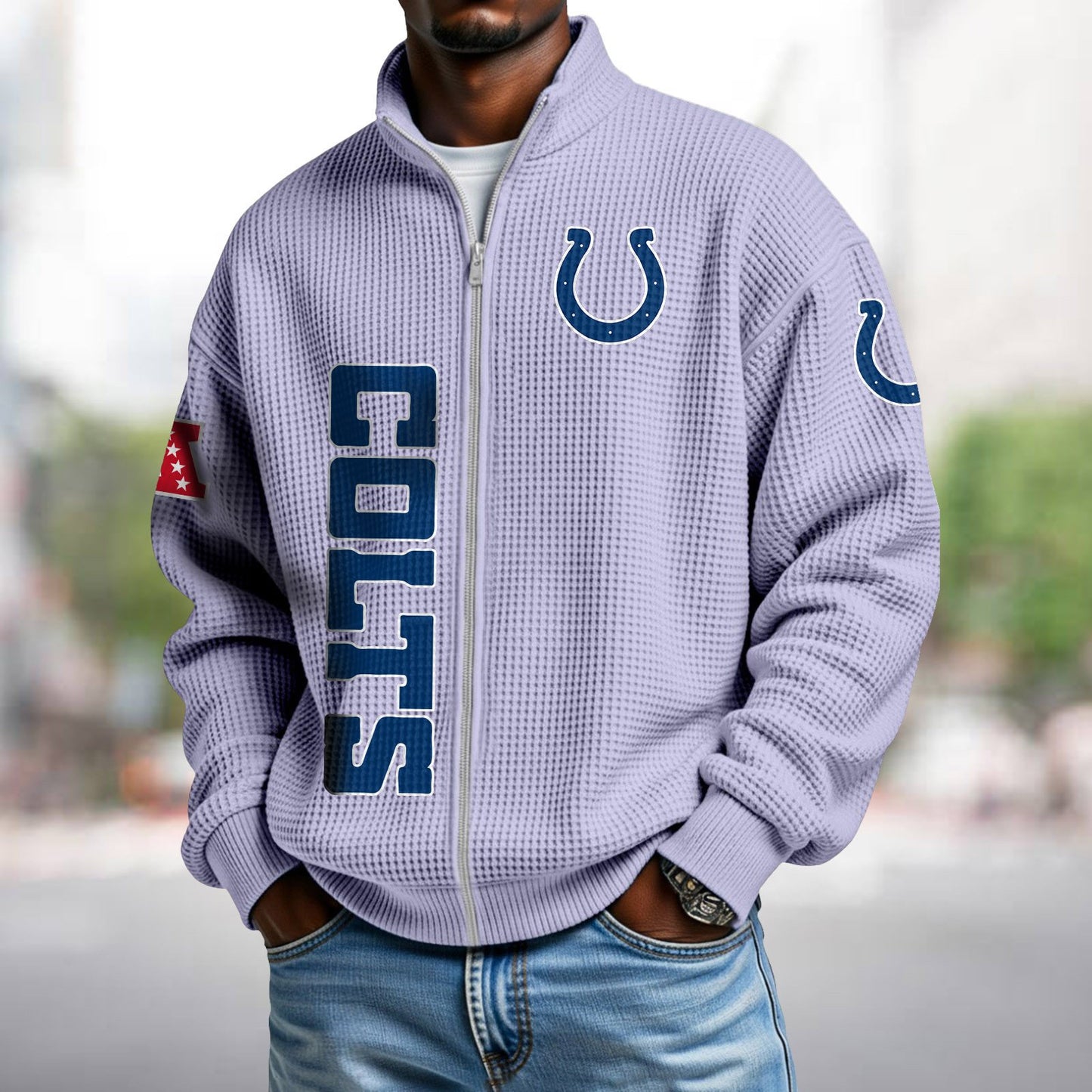 IND x NFL Waffle Zip-Up Sweatshirt DATND TANTD