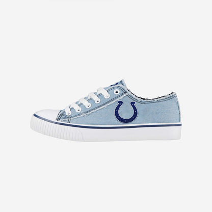 Indianapolis Colts Womens Denim Low Top Canvas Shoes NDD