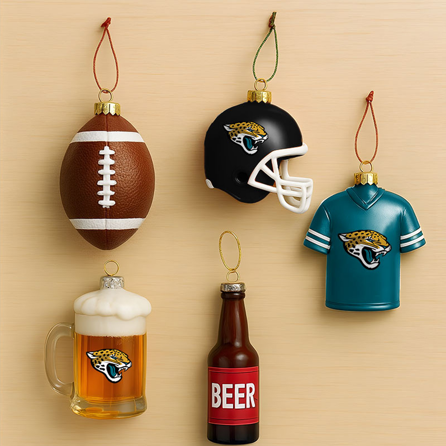 JAC x NFL Football Combo Set 5 Acrylic Ornament For Home Decor DatND DVT