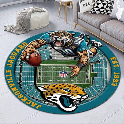 JAC x NFL Luxury 3D Round Rug DatND DVT