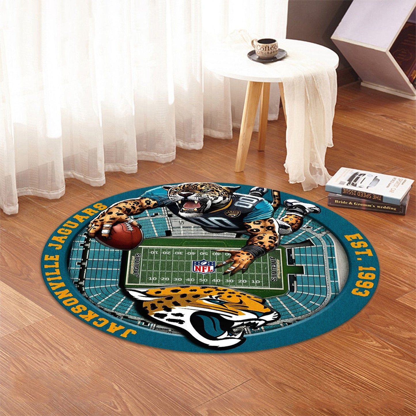 JAC x NFL Luxury 3D Round Rug DatND DVT