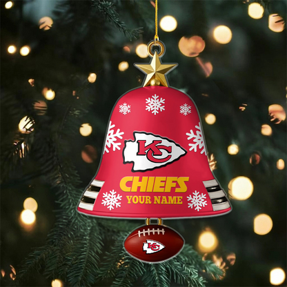 KC x NFL Christmas Bell Ornament Custom Any Name DatND DVT
