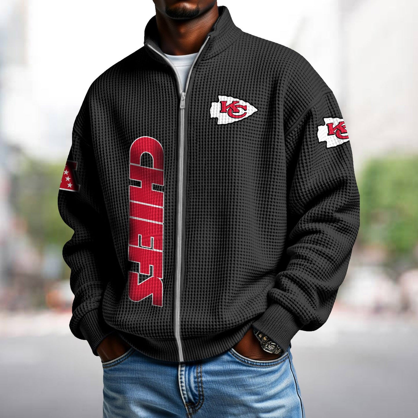 KC x NFL Waffle Zip-Up Sweatshirt DATND TANTD