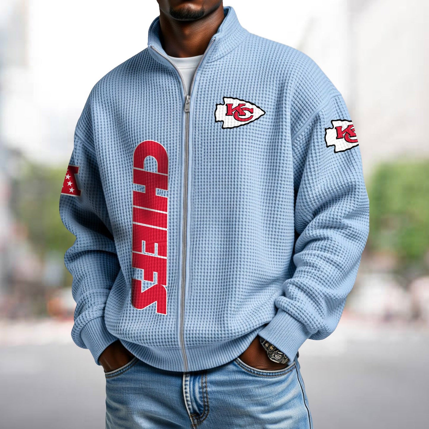 KC x NFL Waffle Zip-Up Sweatshirt DATND TANTD