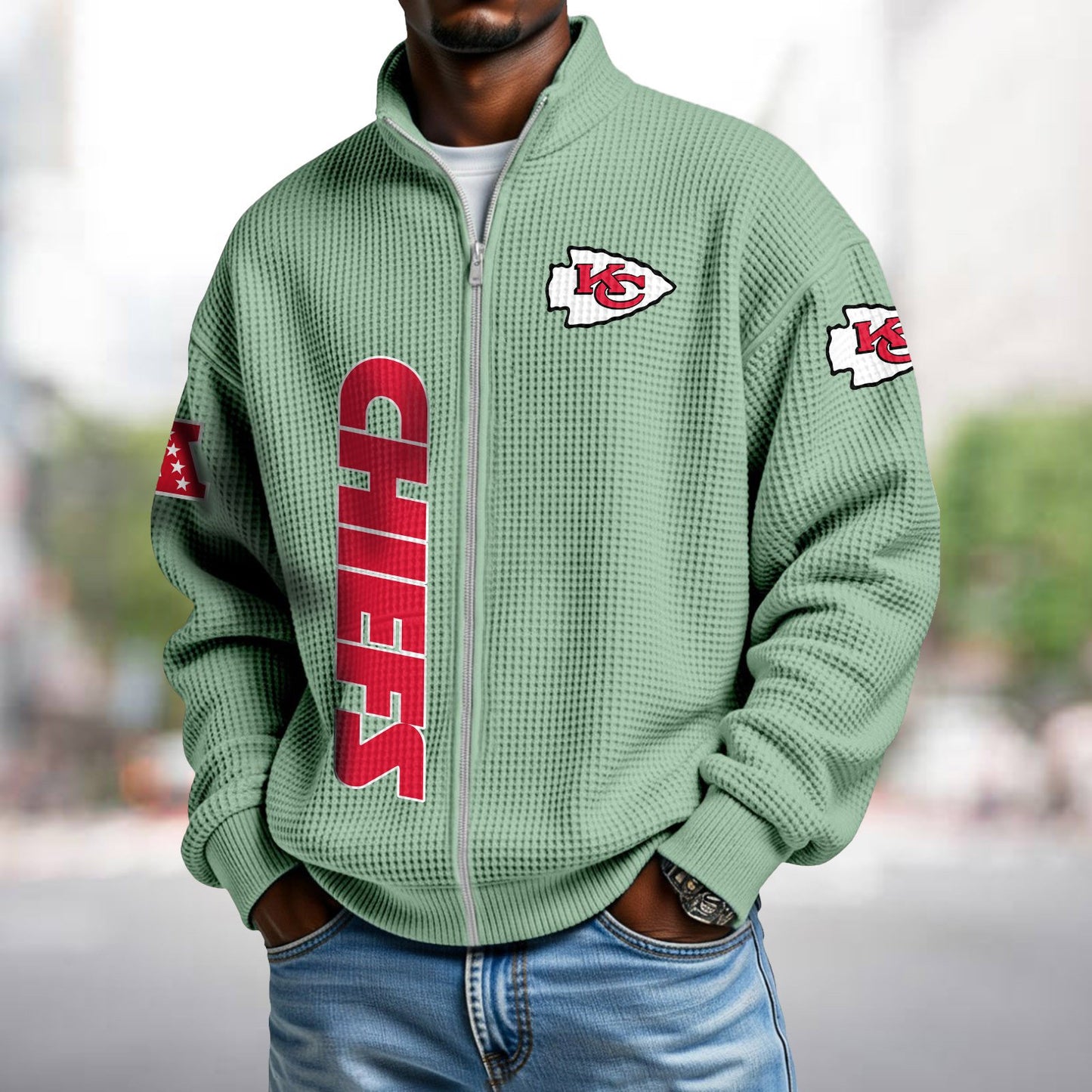 KC x NFL Waffle Zip-Up Sweatshirt DATND TANTD