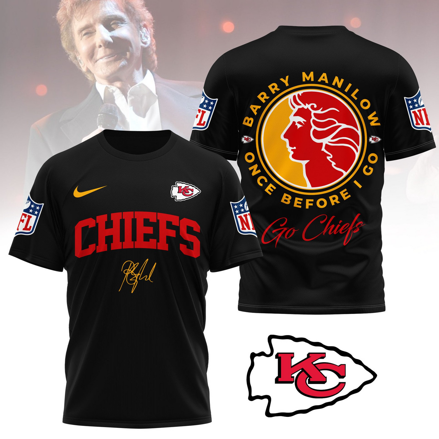 KCC Premium NFL Barry Manilow Fan Shirt DDT CTND