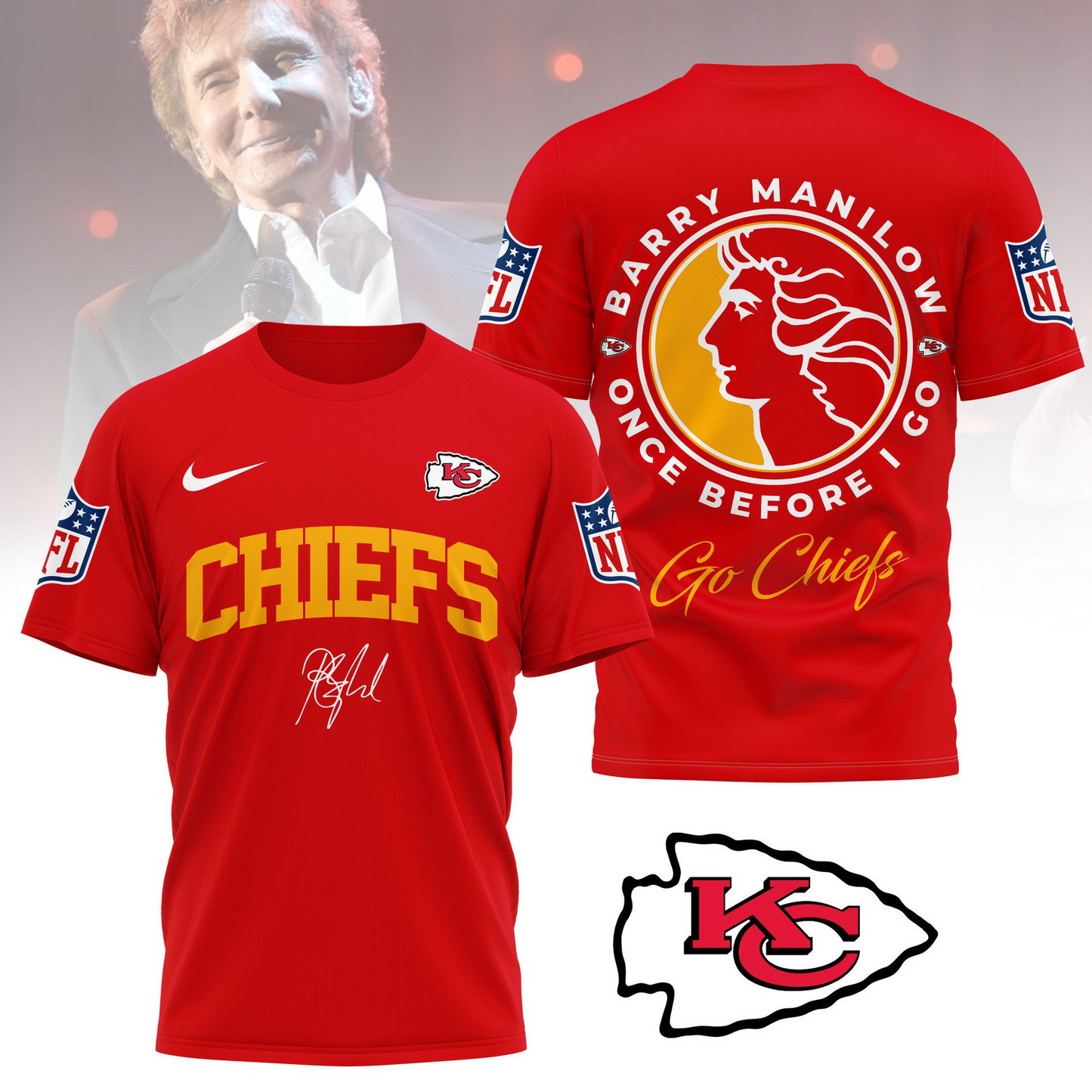 KCC Premium NFL Barry Manilow Fan Shirt DDT CTND