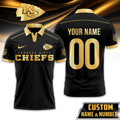 KCC Premium NFL Black And Gold Custom Polo DDT CTND