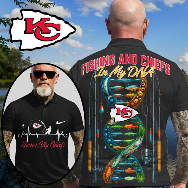 KCC Premium NFL Fishing In My DNA Polo Shirt DDT CTND