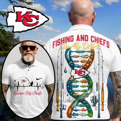 KCC Premium NFL Fishing In My DNA Polo Shirt DDT CTND