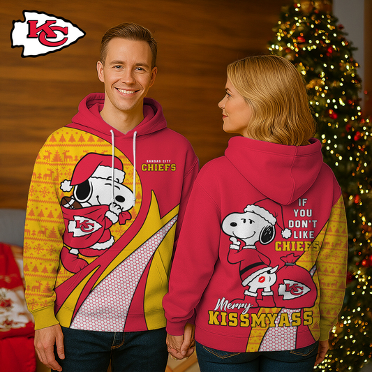 KCC Premium NFL Funny Christmas Snoopy 3D Hoodie DDT NTL