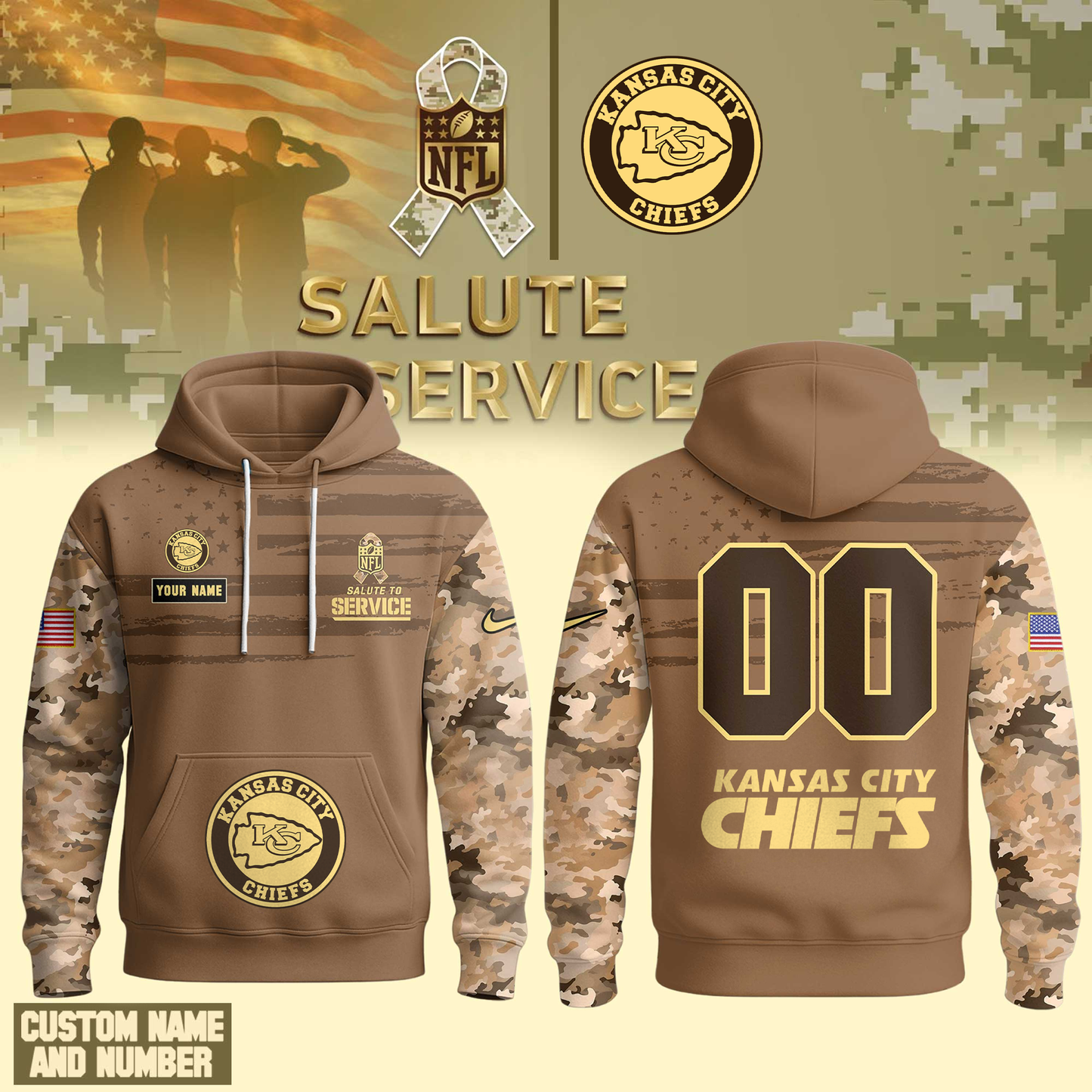 KCC Premium NFL Salute To Service Hoodie DDT  NTL