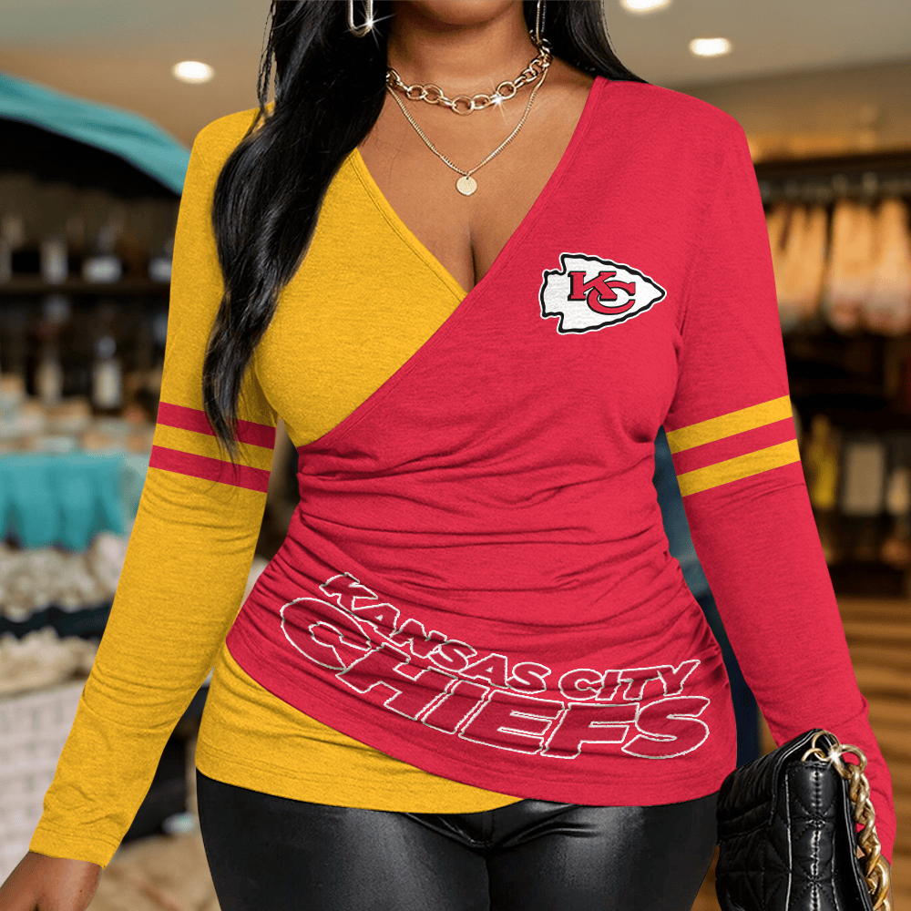 KCC Premium NFL Women V-neck Leisure Shirt DDT CTND