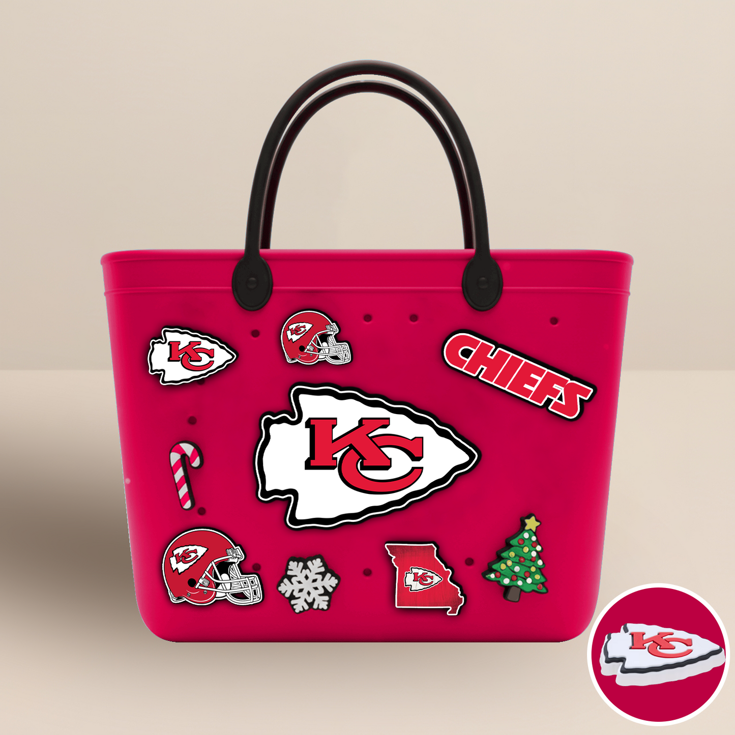 KCC x NFL Rubber Tote Bag with Team Charms DATND TANTD
