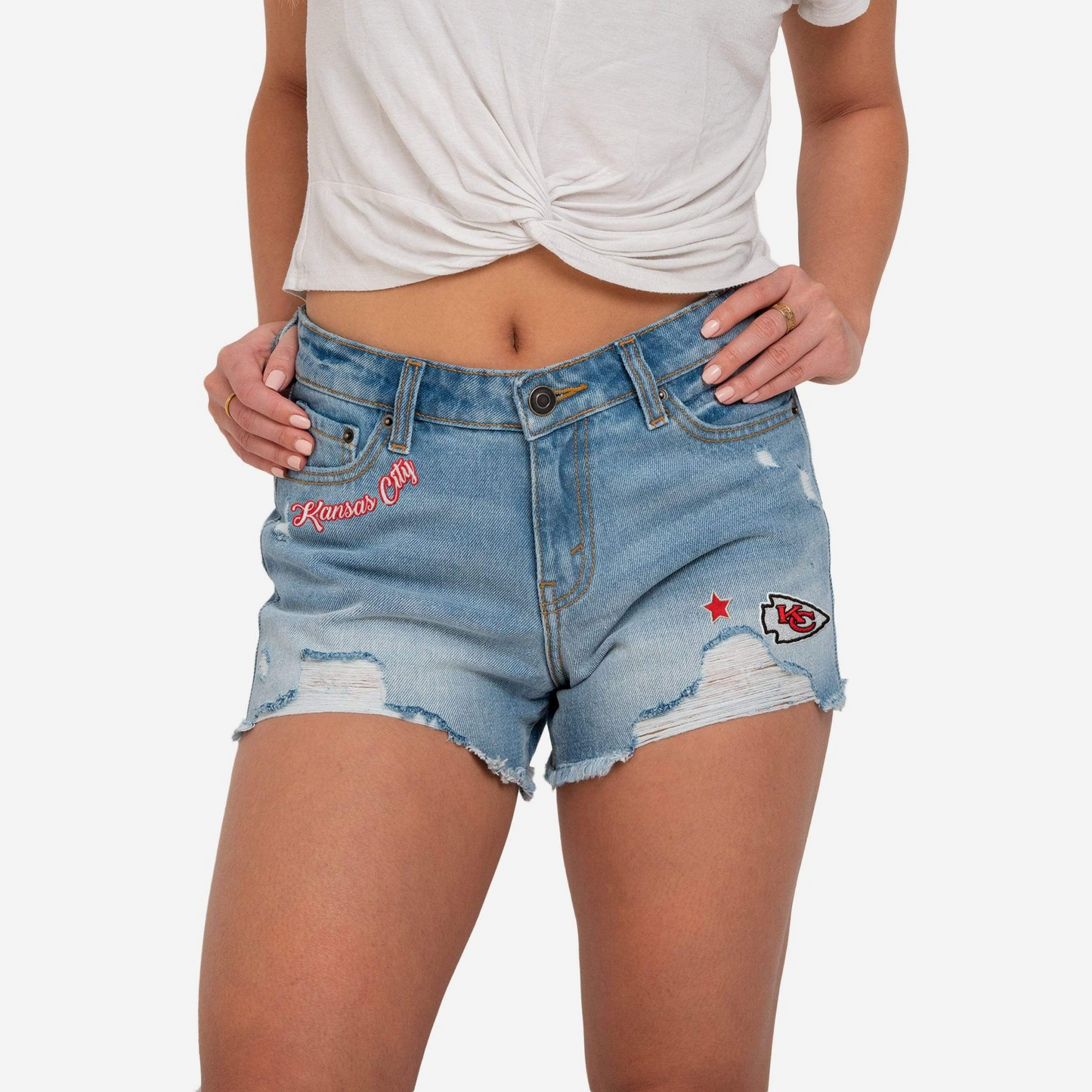 KCC Womens Team Logo Denim Shorts DDTTTV