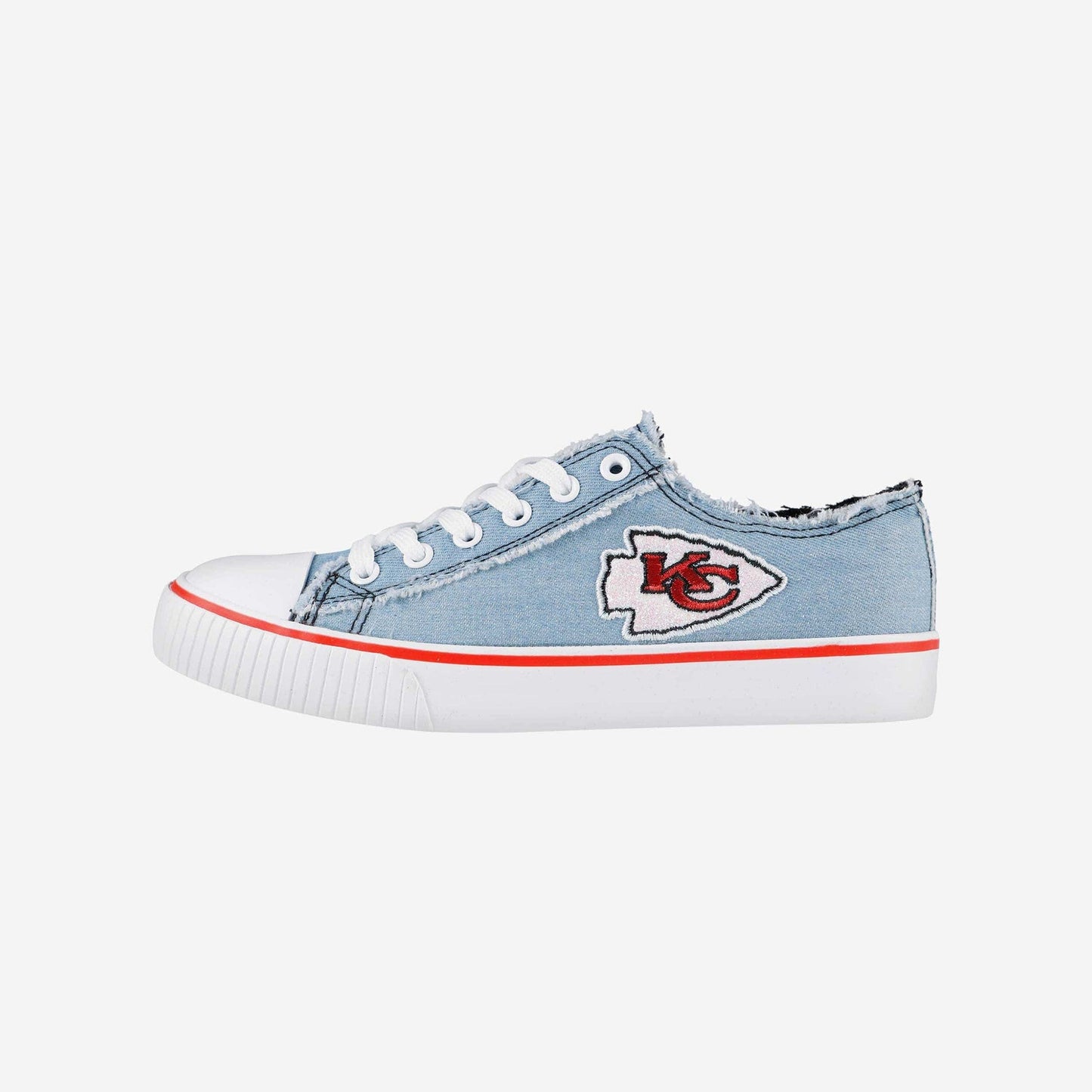 Kansas City Chiefs Womens Denim Low Top Canvas Shoes NDD