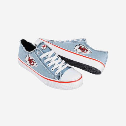 Kansas City Chiefs Womens Denim Low Top Canvas Shoes NDD