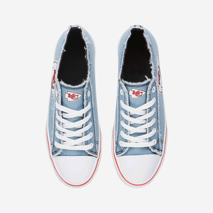 Kansas City Chiefs Womens Denim Low Top Canvas Shoes NDD