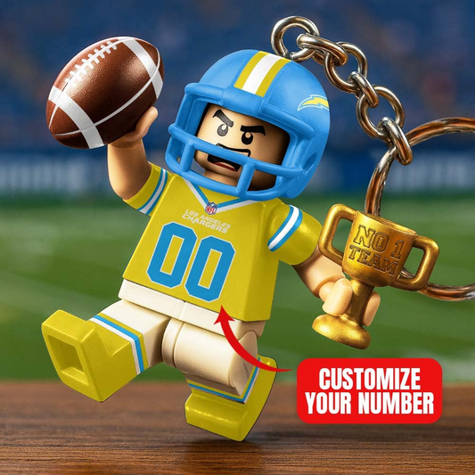 LAC Premium NFL Lego No. 1 Team Personalized Key Chain DDT NTL