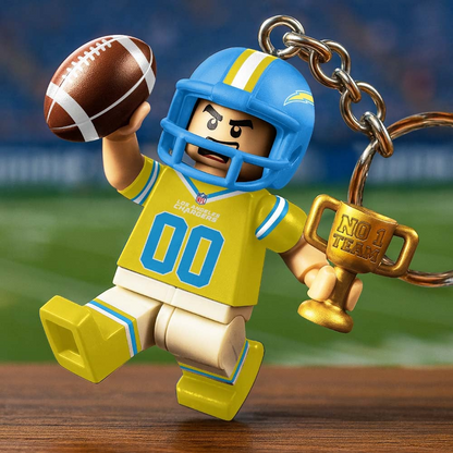LAC Premium NFL Lego No. 1 Team Personalized Key Chain DDT NTL