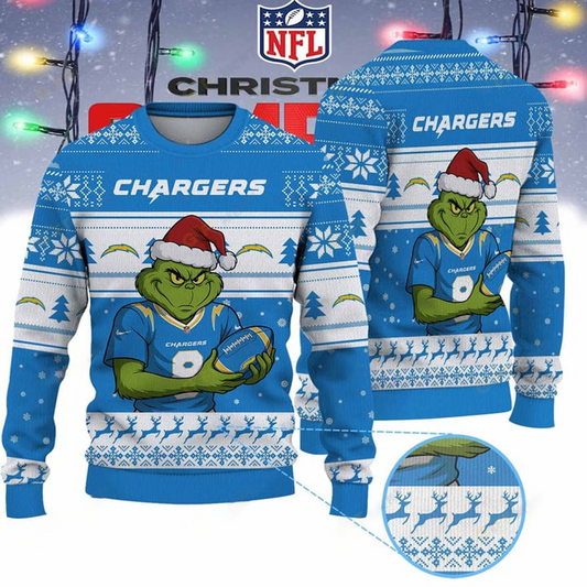 LAC X NFL Grinch Jersey Premium Ugly Sweater Xmas DATND THUONGNH