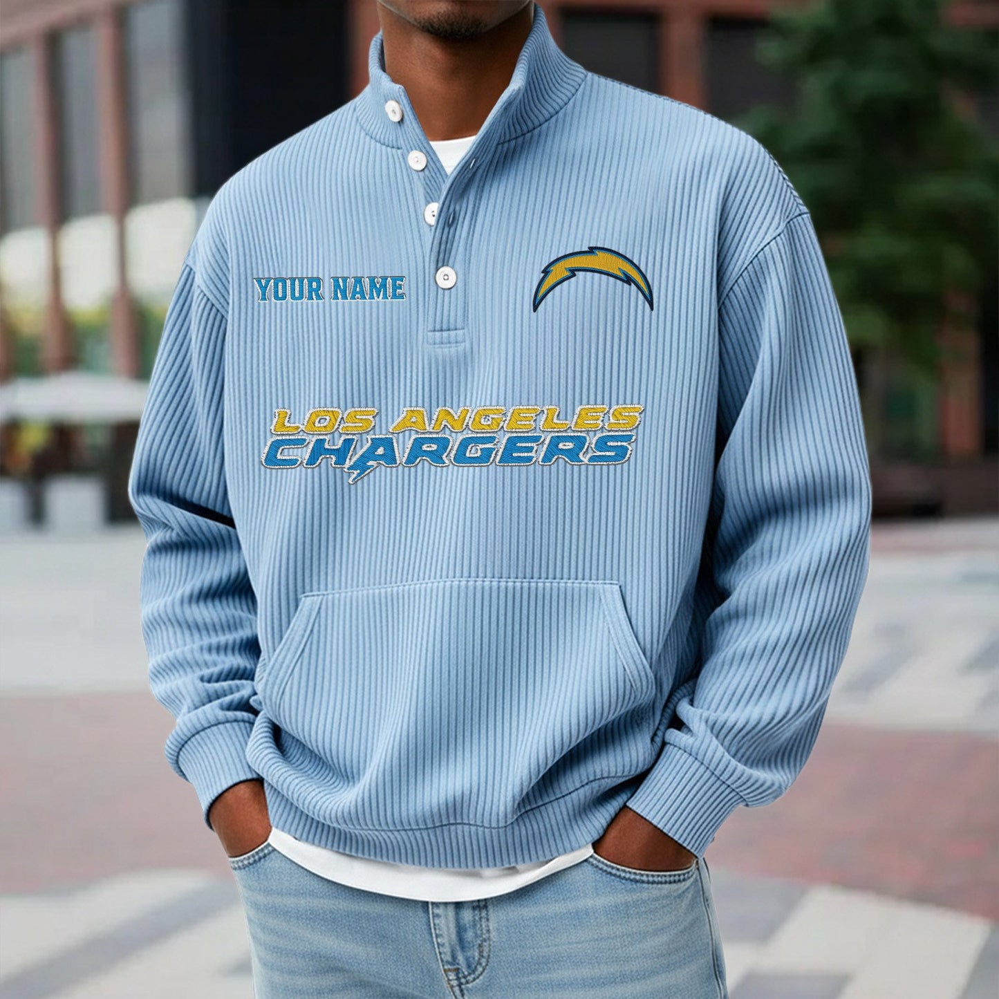 LAC x NFL Waffle High Neck Long Sleeved Sweatshirt DATND TANTD 221125