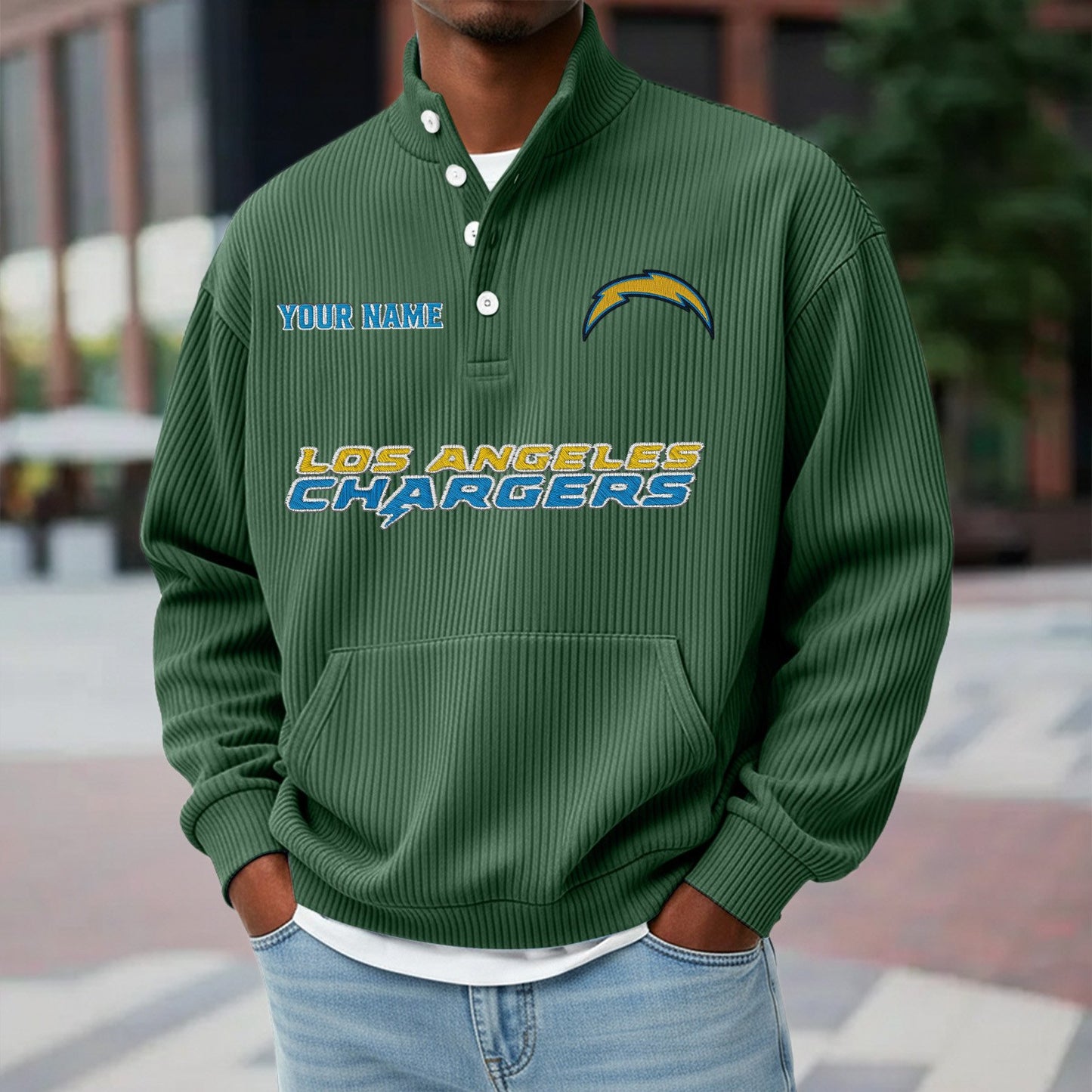 LAC x NFL Waffle High Neck Long Sleeved Sweatshirt DATND TANTD 221125