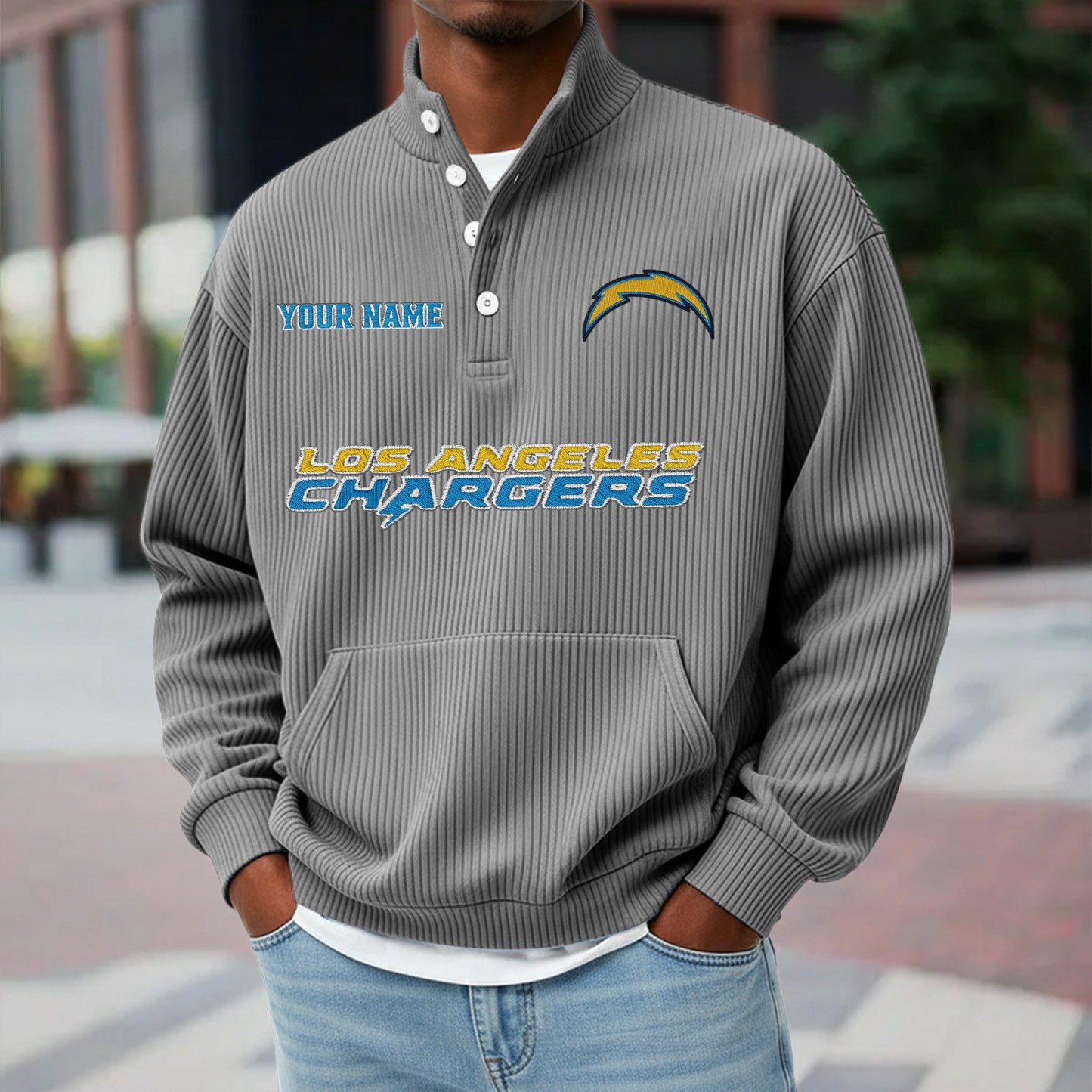 LAC x NFL Waffle High Neck Long Sleeved Sweatshirt DATND TANTD 221125