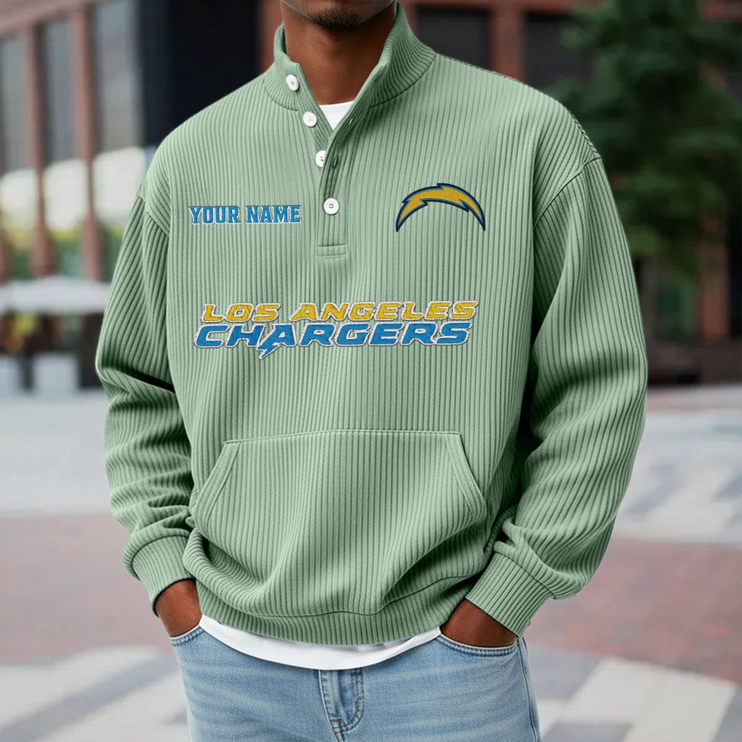 LAC x NFL Waffle High Neck Long Sleeved Sweatshirt DATND TANTD 221125