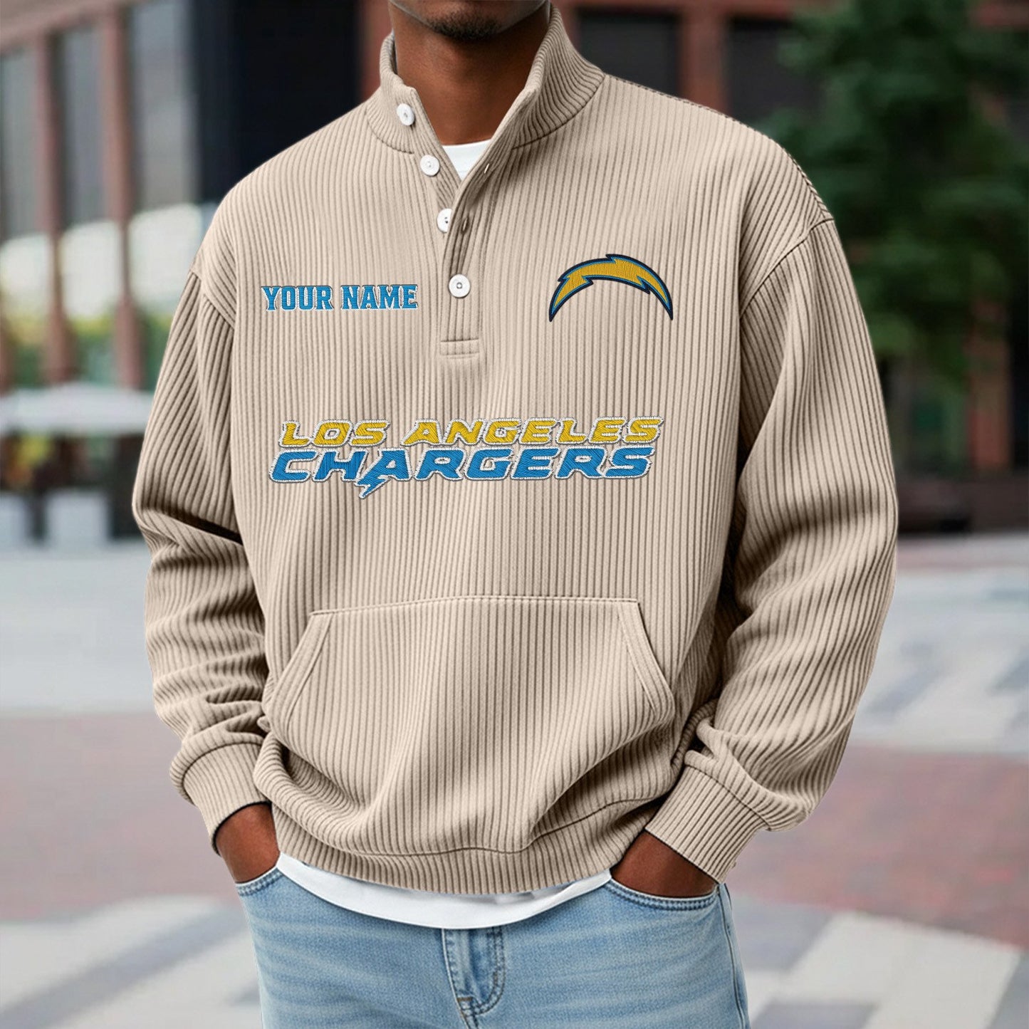 LAC x NFL Waffle High Neck Long Sleeved Sweatshirt DATND TANTD 221125