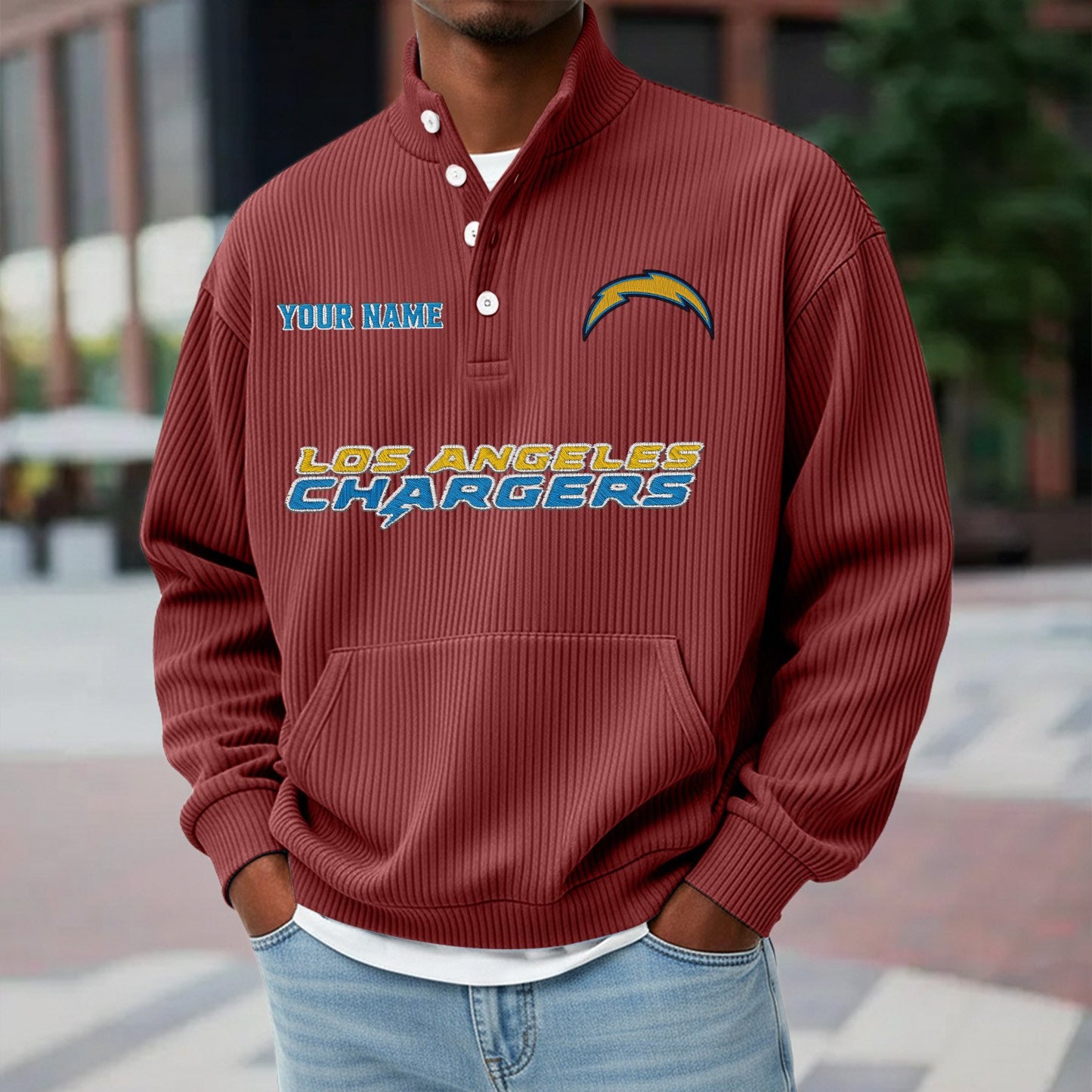 LAC x NFL Waffle High Neck Long Sleeved Sweatshirt DATND TANTD 221125